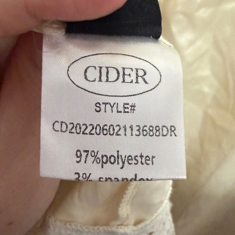 Cider Cream Midi Dress with Floral Corset Waist - Picture 9 of 10